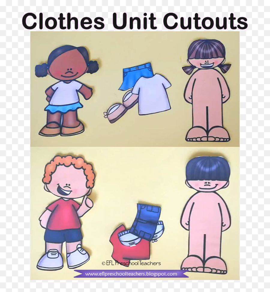 Eslefl Preschool Teachers Clothes Unit Cutouts For The Esl Emoji,Classroom Emotion Dolls