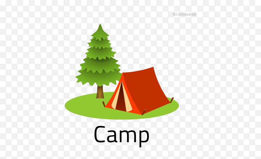 Brainwave English Emoji,Tent, Camping Emoticons