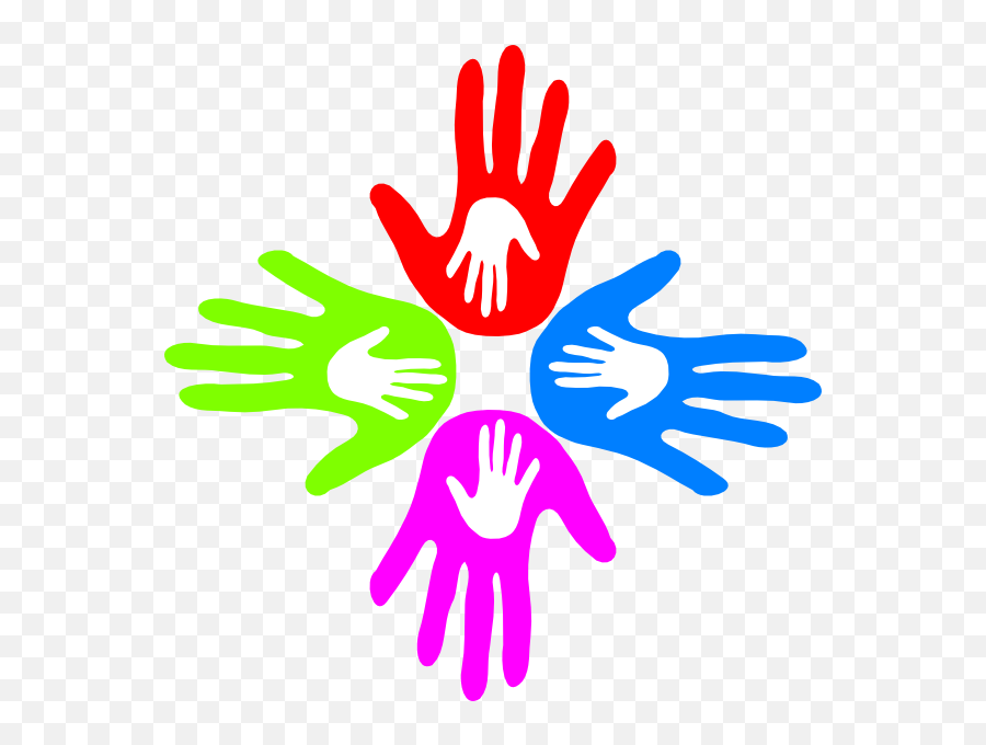 4 Colored Hands Logo Clipart - Full Size Clipart 708420 Emoji,Hands Togeter Emoji