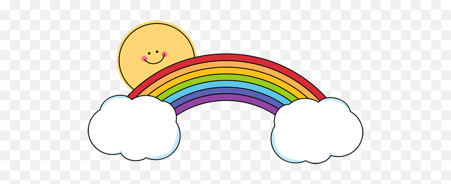 Sun And Rainbow - Cute Rainbow Clip Art Emoji,Sun And Cloud Emoji