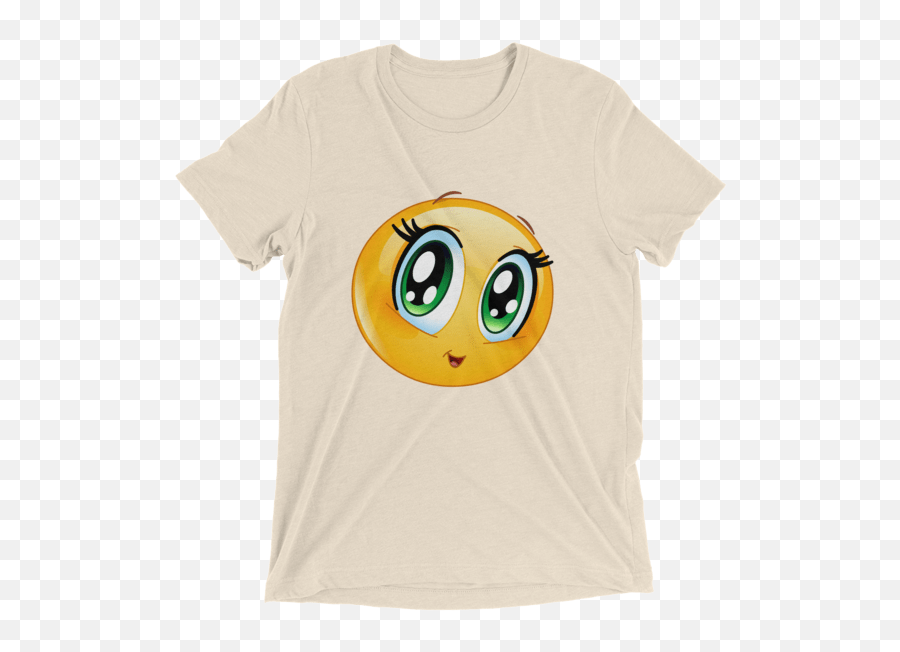 Download Cute Manga Girl Emoji T Shirt - Tshirt Full Size White Shirt With Gold And Red Logo,Girl Emoji