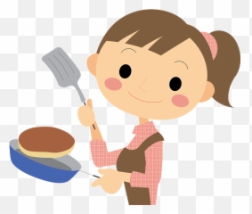 Girl Is Cooking Pancakes Clipart - Cooking Pancakes Clipart Emoji,Emoji Pancake Pan