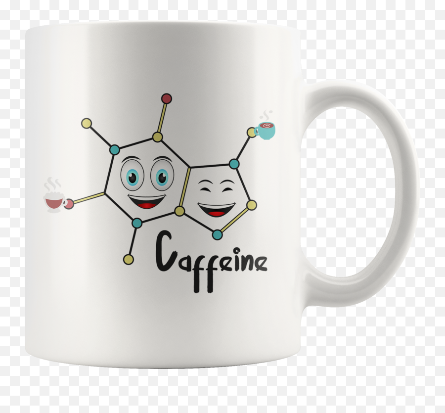 Caffeine Molecular Bonding Chemistry Science Teacher Funny Mug 11 Oz - Drink Coffee Code Function Emoji,Best Emoticon For Sarcasm