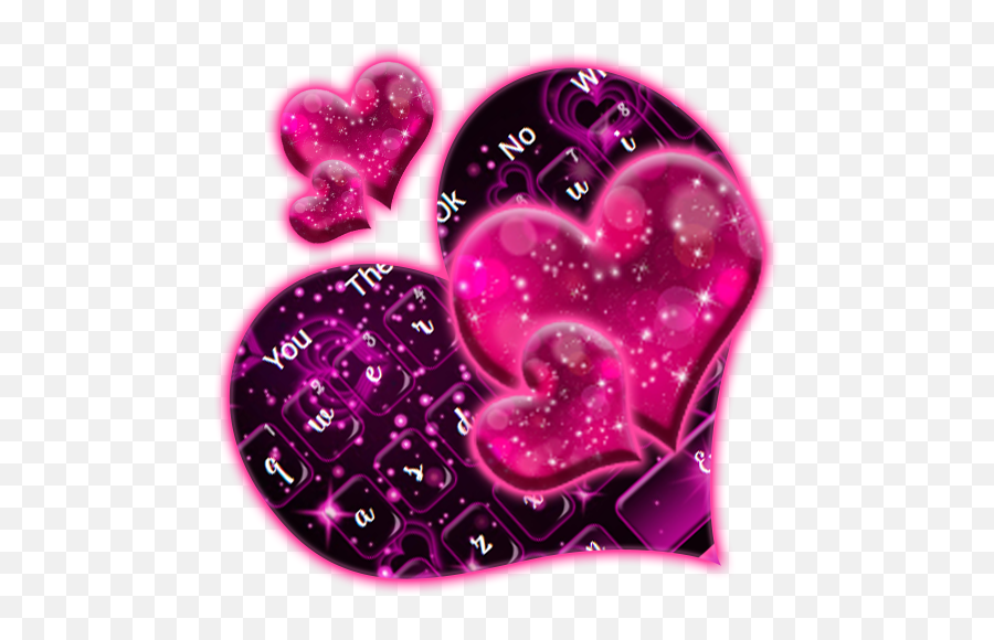 Amazoncom Sparkling Neon Pink Love Keyboard Theme - Pink Keyboard Theme Emoji,Emoji Movie Box Office Mojo