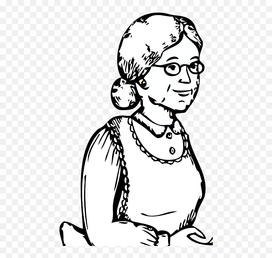 Grandmother Black And White - Clip Art Library Grand Mother Line Art Emoji,Royalty Free Emotion Drawings