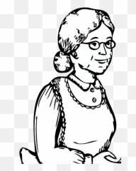 Grandmother Black And White - Clip Art Library Grand Mother Line Art Emoji,Royalty Free Emotion Drawings