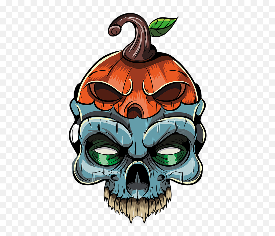 Halloween Skull Illustration Spooky Jackolantern Pumpkin T - Halloween Skull Emoji,Pumpkin Carving Emoticons