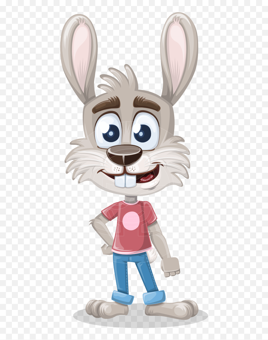 Grey Bunny Cartoon Vector Character Aka Choppy Graphicmama - Fictional Character Emoji,Visiable Emotions Of A Bunny