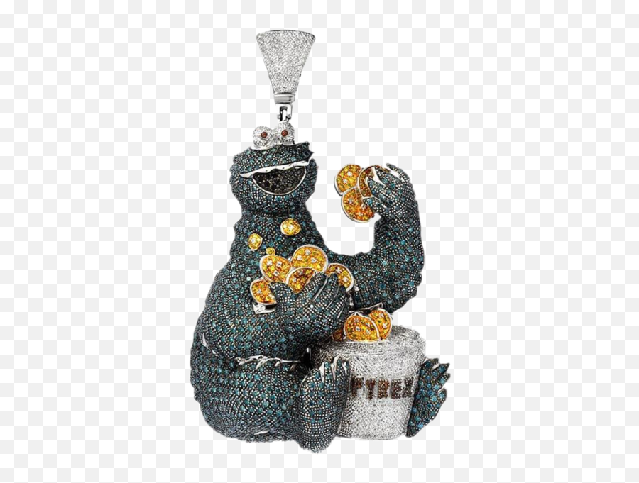 Cookie Monster Pyrex Diamond Pendant Png Official Psds - Cookie Monster Pendant Emoji,Cookie Monster Emoji