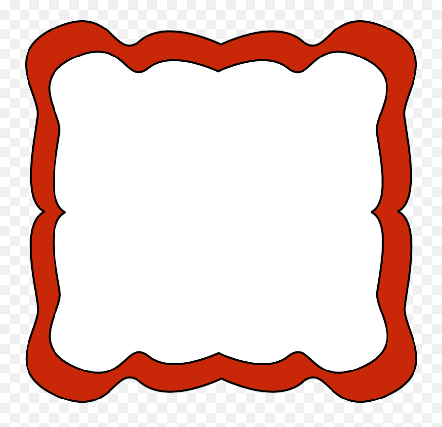 Red Curvy Frame - Red Border Clipart Emoji,Emoji Border Clipart