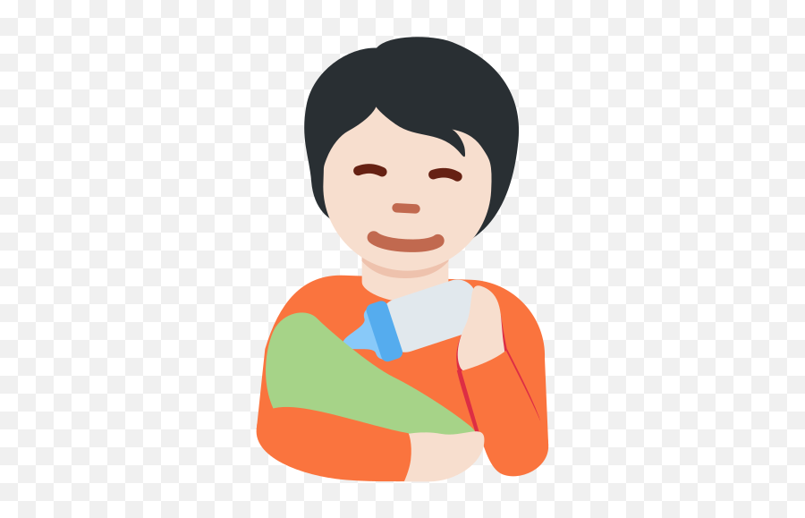 Person Feeding Baby Light Skin Tone Emoji - Download For,Skin Tones Emoji