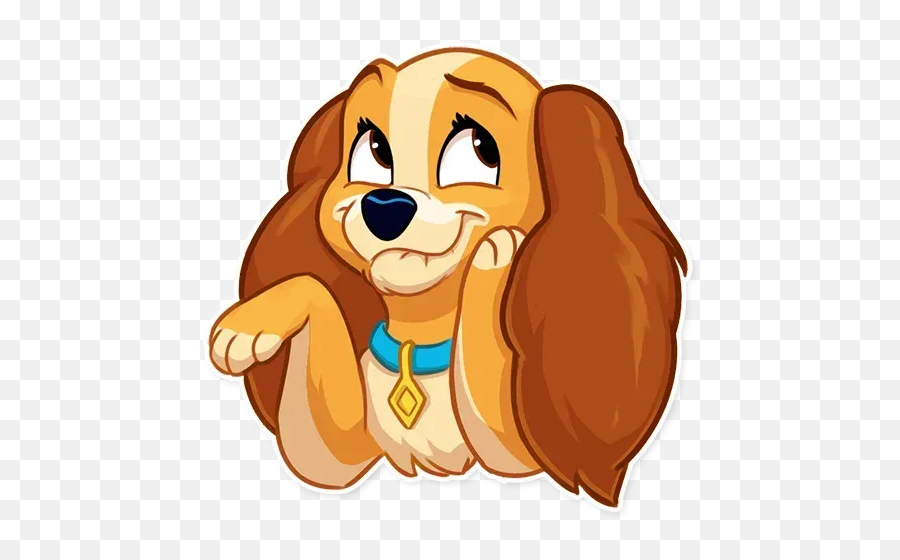 Lady And The Tramp Whatsapp Stickers - Stickers Cloud Lady From Lady And The Tramp Sticker Emoji,Lady Cat Emoji
