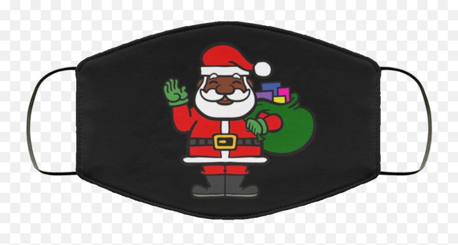 African Black Santa Claus Xmas Face Mask - Qfinder Trending Nurse Mask Sayings Emoji,Black Santa Emoji Png