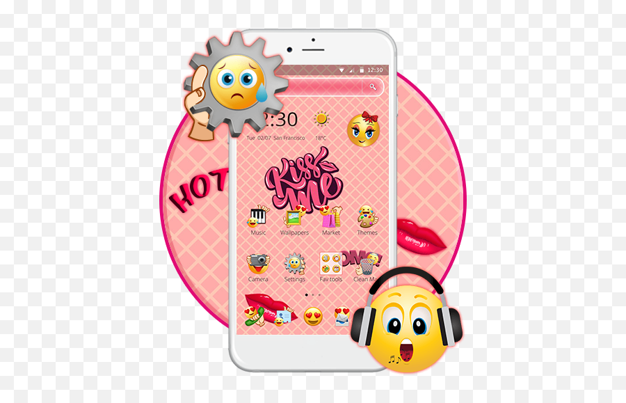 Sweet Emoji Pink Theme U2013 Leikir Á Google Play - Dot,Psycho Emoji