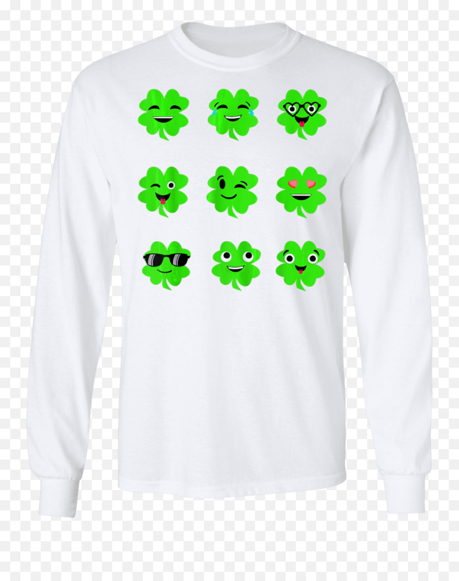 St Patricks Day Irish Emoji Shamrock Boys Shirt Hoodie - Long Sleeve,100 Emoji Clothing