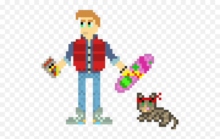 Pixel Art Gallery - Fictional Character Emoji,Mcfly Emoticon