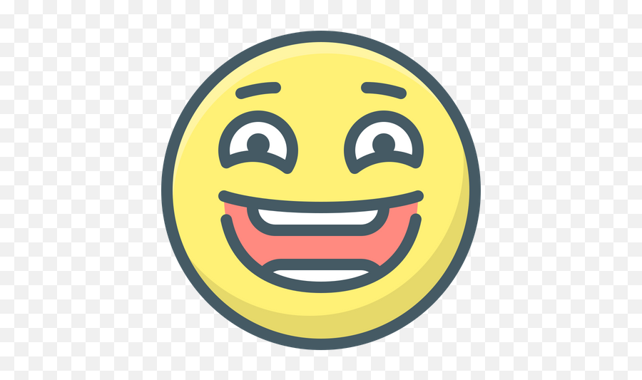 Lol Emoji Icon Of Colored Outline Style - Happy,Lol Emoji Face