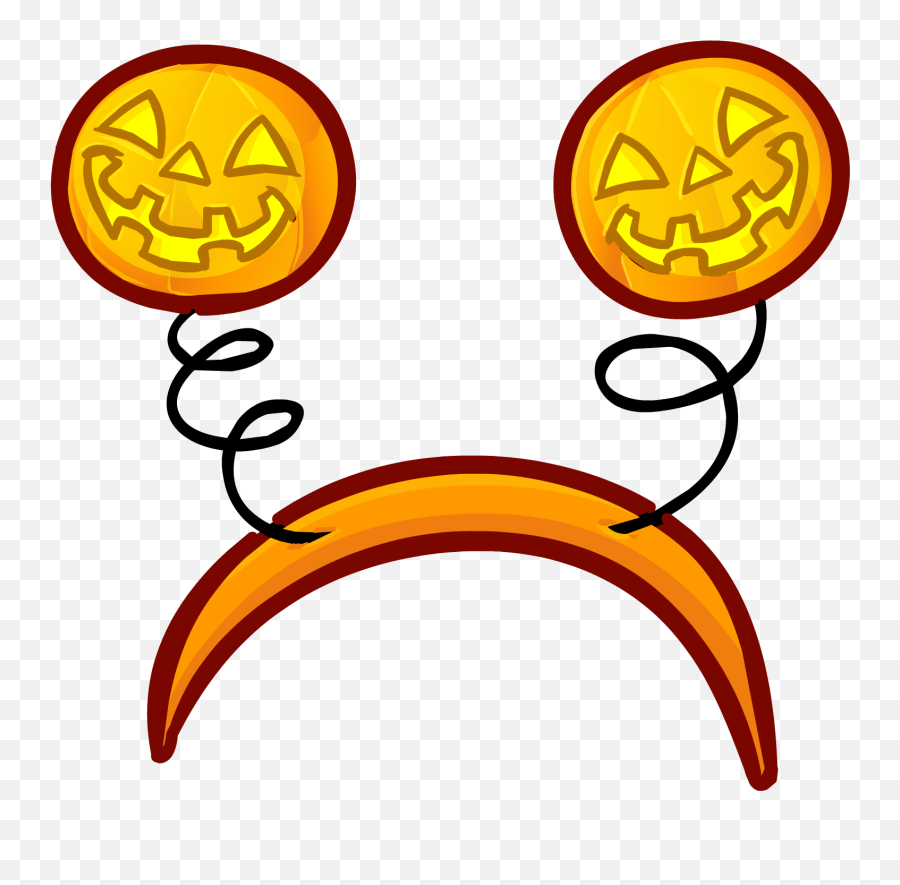 Download Hd Pumpkin Antennae - Club Penguin Halloween Hat Transparent Pumpkin Hat Png Emoji,Club Penguin Emoji Codes