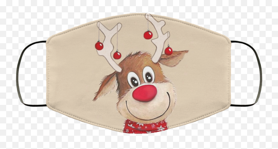 Rudolf The Reindeer Face Mask - Qfinder Trending Design T Shirt Emoji,Ridolph Emoji