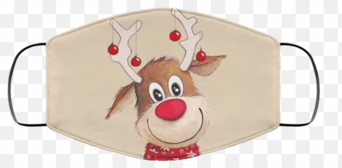 Rudolf The Reindeer Face Mask - Qfinder Trending Design T Shirt Emoji,Ridolph Emoji