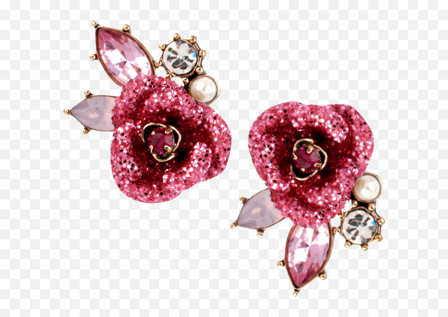 Gold - Tone Glitter Rose Mismatch Stud Earrings Emoji,Betsey Johnson Backbacks Emoji