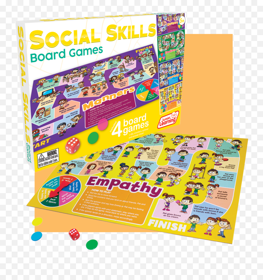 4 Social Skills Board Games - Board Social Skills Games Emoji,Emotions Board Game