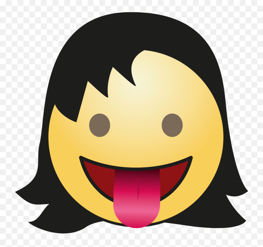 Hair Girl Emoji Png Pic - Emoticon Girl Png Transparent,Tongue Emoji Png