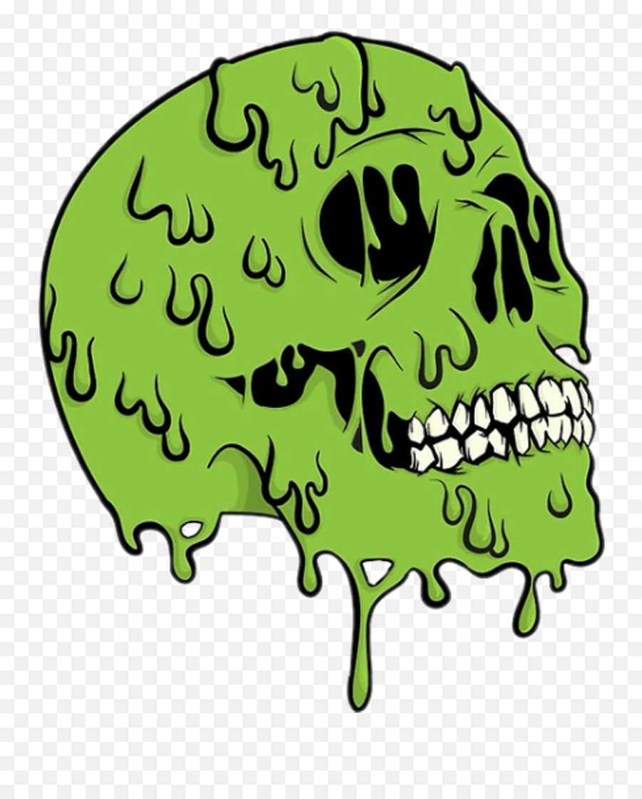 Skull Zombie Toxic Urban Cool Art Green Colors - Transparent Green Skull Png Emoji,Skeleton Emojis