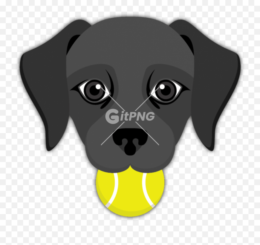 Cute Black Labrador Retriever Emojis - Black Lab With Ball Clipart,Blusas De Emojis