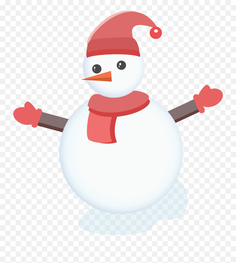 Snowman Transparent Png - Red Hat Scarf Snowman Png And Psd Fictional Character Emoji,Snowman Emoji Transparent