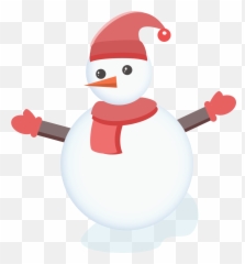 Snowman Transparent Png - Red Hat Scarf Snowman Png And Psd Fictional Character Emoji,Snowman Emoji Transparent