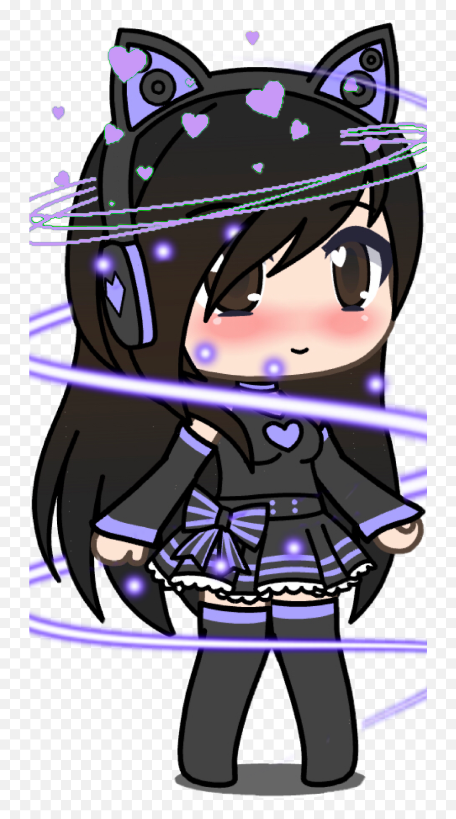 Purple Gachalife Girl Sticker - Fictional Character Emoji,Idk Emoji Girl