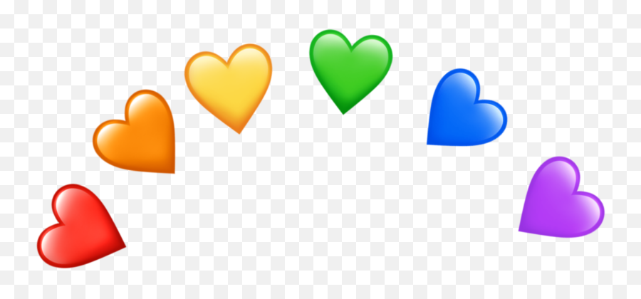 Wallpaper Iphone Rainbow Hearts Emoji - Picsart Emoji Crown Transparent,Blue Heart Emoji