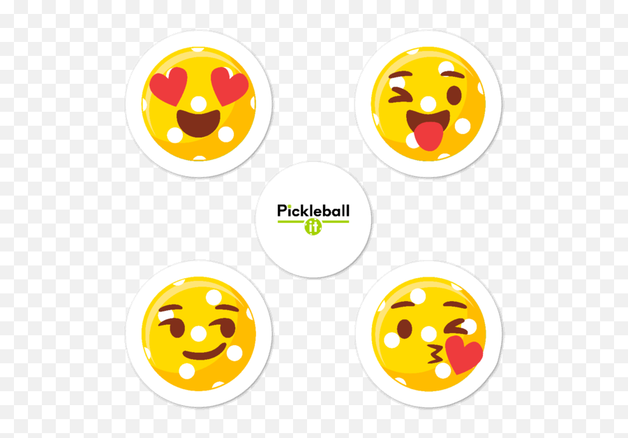 Love Pickleball Emoji Sticker Sheet Pickleball It - Happy,Emoji Valentine Cards