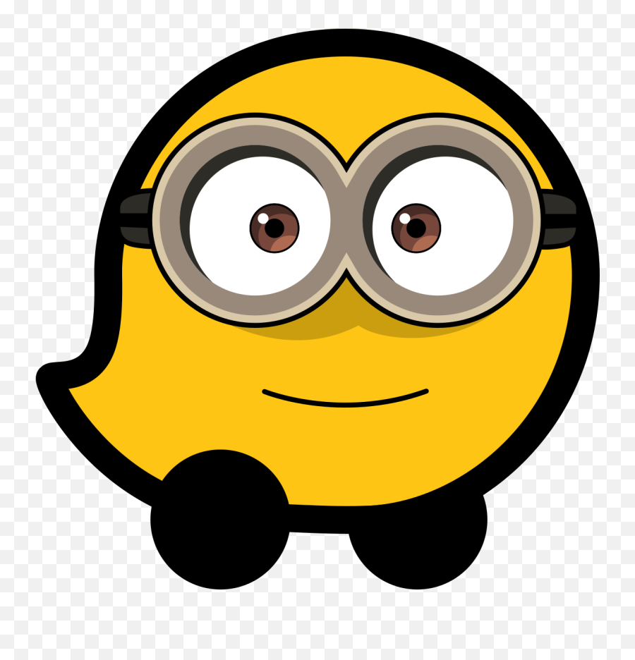 Waze Minion - Waze Icon Png Transparent Black Emoji,Emoticon De Cometa