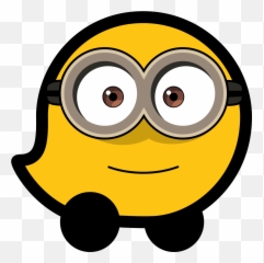 Waze Minion - Waze Icon Png Transparent Black Emoji,Emoticon De Cometa