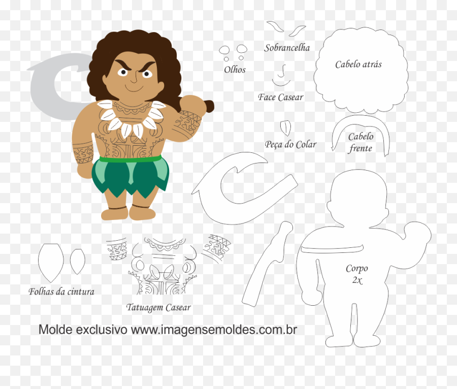 Maui - Moana Foami Moldes Emoji,Maria Chiquinha Emoticon Whatsapp