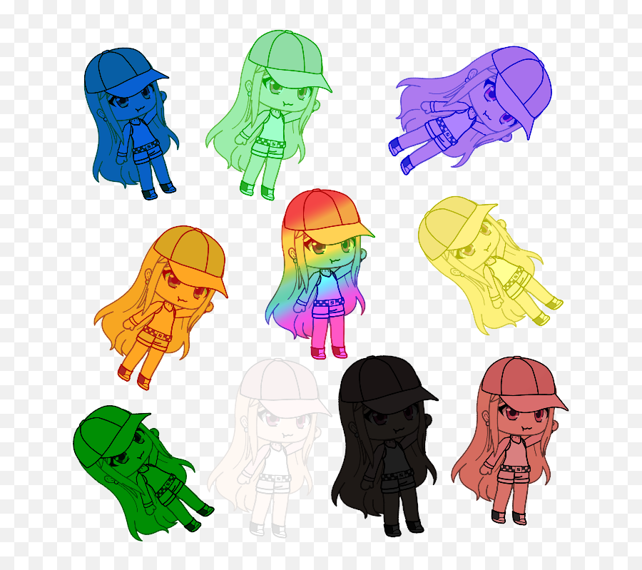 Rainbow Gacha Gachalife Gacharainbow Sticker By Mik - Fictional Character Emoji,Emojis That Dont Invade Your Privacy