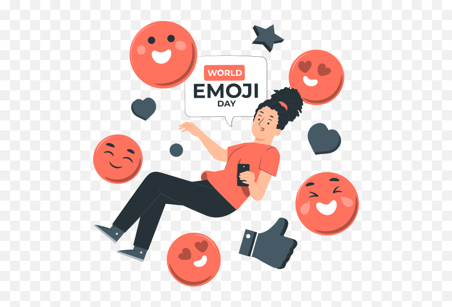 World Emoji Day Customizable Flat Illustrations Rafiki Style - Happy,Emojis In The World