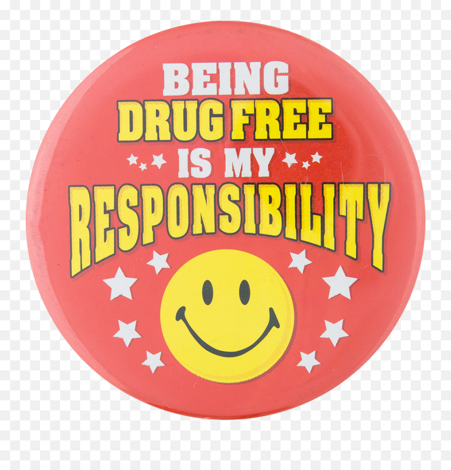 Being Drug Free Busy Beaver Button Museum - Georgina Paintball Emoji,Red And Yellow Star Emoticon