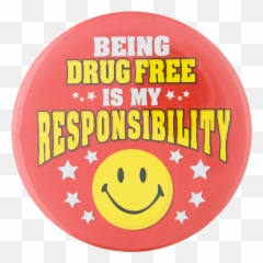 Being Drug Free Busy Beaver Button Museum - Georgina Paintball Emoji,Red And Yellow Star Emoticon
