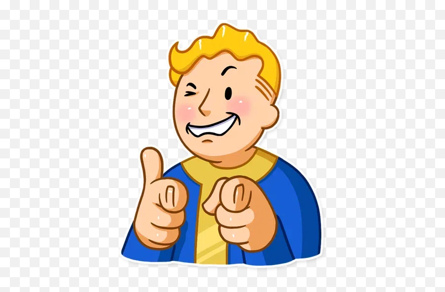 Unofficial Fallout Vault Boy - Vault Boy Sticker Emoji,Fallout Boy Thumbs Up Emoji