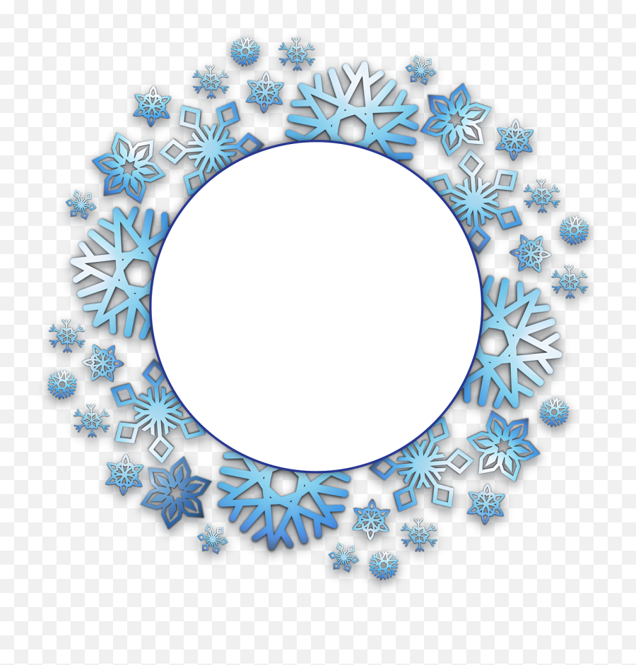Vacation Frame Border Card Round Xmas Christmas Sno - Snowflake Frozen Frame Png Emoji,Snow Falke Emoji