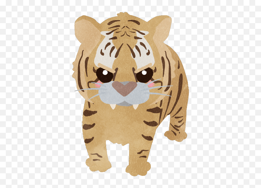 Menacing Tiger Full Body - Cute2u A Free Cute Illustration Emoji,Menace Emoji