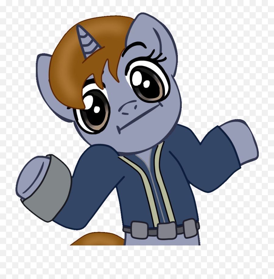 Fe Littlepip Shrug - Fallout Equestria Project Horizons Emoji,Shruhg Emoji