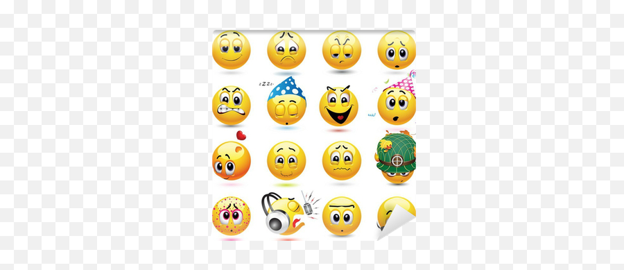 Wall Mural Vector Set Of Smiley Icons - Pixersus Emoji,Types Of Smiles Emoji