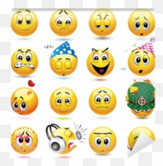 Wall Mural Vector Set Of Smiley Icons - Pixersus Emoji,Types Of Smiles Emoji