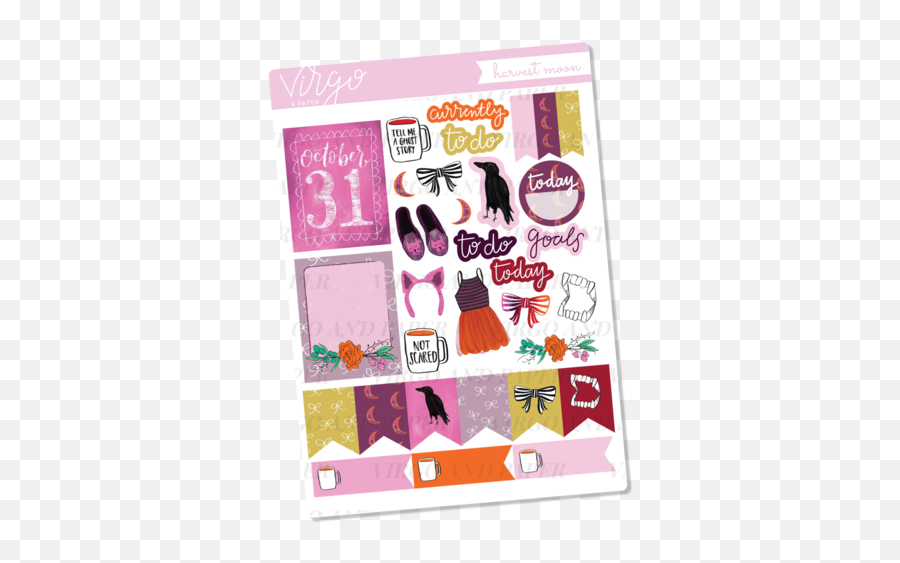 Download Harvest Moon Decorative - Girly Emoji,Emoji Sticker Sheet