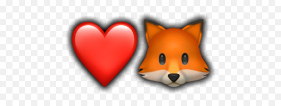 2 Character Emoji Red Heart Fox Xn - Qei7320nws Happy,Red Heart Emoji