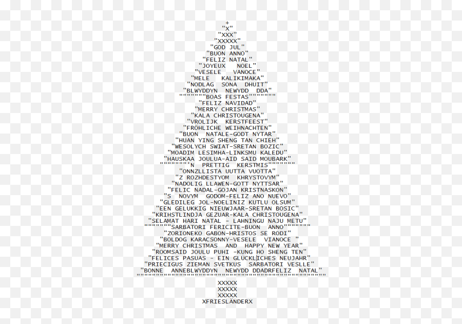 Text Message Art Christmas Tree - Ascii Art Christmas Tree Emoji,Ascii Emoticons